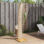 vidaXL Douche d'extérieur beige 55x60x224cm résine tressée bois acacia