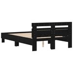 vidaXL Cadre de lit en chêne Chêne noir Bois d'ingénierie 135 x 190 cm