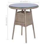 vidaXL Ensemble bistro 3 Pièces coussins oreillers Résine tressée Marron