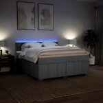 vidaXL Sommier à lattes de lit avec matelas Gris clair 180x200cm Tissu