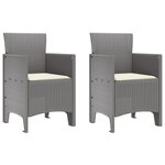 vidaXL Ensemble de salle à manger de jardin 3 pièces avec coussins en poly rattan gris clair