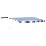 vidaXL Auvent rétractable électrique Bleu et Blanc 3 5 x 2 5 m