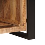 vidaXL Banc de rangement avec toile 80x35x40 cm en bois massif brut de mangue