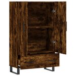 vidaXL Buffet haut chêne fumé 69 5x31x115 cm bois d'ingénierie