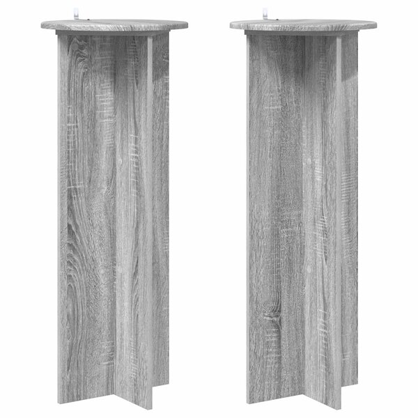 vidaXL Support de Plante 2 pièces Sonoma gris Ø40 x 100 cm