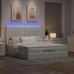 vidaXL Cadre de lit ottoman avec matelas gris clair 200x200 cm velours