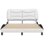 vidaXL Cadre de lit avec lumières LED blanc noir 140x200 cm similicuir