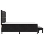 vidaXL Lit à Ressorts avec Matelas & Banc Noir 140x200 cm Velours