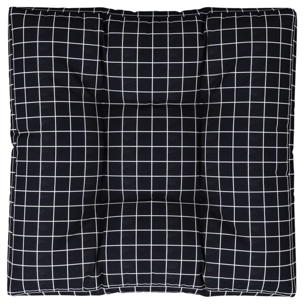 vidaXL Coussin de palette motif à carreaux noir 80x80x12 cm tissu