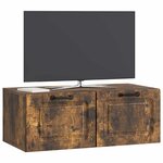 vidaXL Meuble TV mural Chêne fumé 78 5 x 41 x 30 cm Bois d'ingénierie