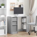 vidaXL Bureau Gris Sonoma Bois d'ingénierie 100 x 40 x 75 cm