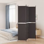 vidaXL Cloison de séparation 3 panneaux Marron 150x220 cm Tissu