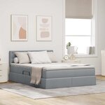vidaXL Lit avec rangement et matelas Gris clair 140 x 190 cm