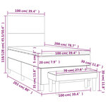 vidaXL Sommier à lattes de lit et matelas Gris clair 100x200cm Velours