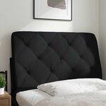 vidaXL Coussin de tête de lit noir 90 cm tissu