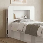 vidaXL Cabinet de Tête de Lit Blanc brillant Bois d’ingénierie