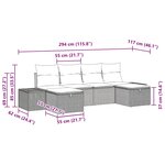 vidaXL Ensemble de canapé de jardin avec coussin 6 Pièces Gris polyrotin