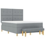 Lit à ressorts vidaXL avec matelas et banc Gris clair 140x190 cm en tissu