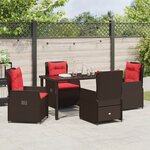 vidaXL Ensemble de Dîner de Jardin 5 Pièces en Rattan Poly Marron