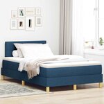 vidaXL Lit boxspring avec matelas avec matelas Bleu 120 x 200 cm tissu