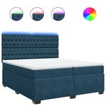 vidaXL Sommier à lattes de lit et matelas Bleu 200x200 cm velours