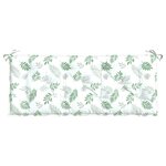 vidaXL Coussins de banc de jardin lot de 2 motif de feuilles tissu