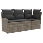 vidaXL 2 pc Sofa de jardin avec accoudoirs et sofa d'angle Rotin PE