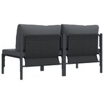 vidaXL Mobilier de jardin avec coussin 2 Pièces Anthracite Acier