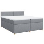 vidaXL Sommier à lattes de lit avec matelas Gris clair 200x200cm Tissu