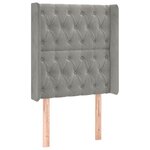 vidaXL Tête de lit à LED Gris clair 83x16x118/128 cm Velours