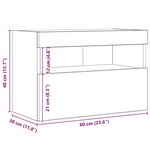 Buffets TV vidaXL avec lumières LED 2 Pièces Chêne Noir 60x30x40 cm