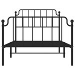 vidaXL Cadre de lit métal avec tête de lit/pied de lit noir 100x190 cm