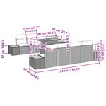 vidaXL Set de Salle à Manger de Jardin 9 Pièces avec Coussins Noir Poly Rattan Acacia