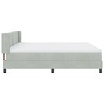 Lit à ressort Box avec matelas Gris clair 200x200 cm Velours