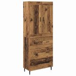 vidaXL Haut Armoire 2 Pièces Bois Ancien Bois Aggloméré et Verre