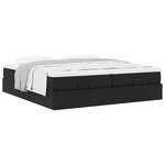 VidaXL Cadre de lit ottoman avec matelas noir 200x200 cm similicuir