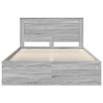 vidaXL Cadre de lit Gris Sonoma 140 x 200 cm Pin massif