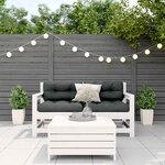 vidaXL Salon de jardin 3 Pièces avec coussins blanc bois de pin massif
