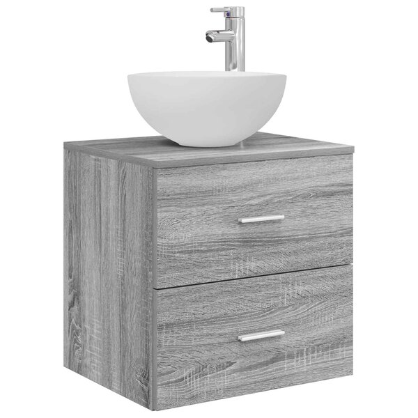 vidaXL Meuble lavabo mural Sonoma gris 49 5 x 35 x 63 cm