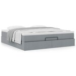 VidaXL Cadre de lit ottoman et matelas gris clair 160x200cm tissu