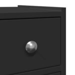 vidaXL Armoire de salle de bain étroite avec roulettes noir