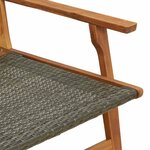 vidaXL Chaises de jardin avec table 3 Pièces Gris 45 x 45 x 40 cm