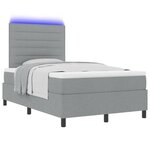 vidaXL Lit à ressorts avec matelas Gris clair 120 x 200 cm tissu