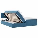 vidaXL Lit de Rangement avec matelas Bleu foncé 100 x 200 cm