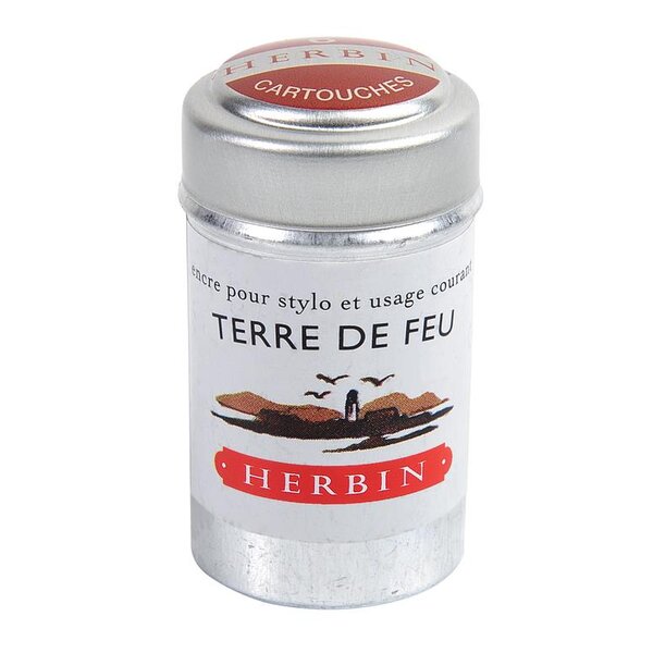 Boîte de 6 cartouches d'encre standard terre de feu x 6 herbin