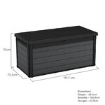 Keter Boîte de rangement pour l'extérieur Cortina 570 L gris