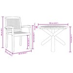 vidaXL Ensemble de salle à manger pour jardin 3 Pièces Marron