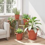 vidaXL Pots de plantes 6 Pièces Rouge brique Ø 26 x 21.5 cm Plastique