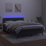 vidaXL Sommier à lattes de lit avec matelas LED Gris foncé 140x200 cm