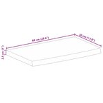 vidaXL Dessus de table à bord vivant 60x30x2 5 cm bois massif manguier